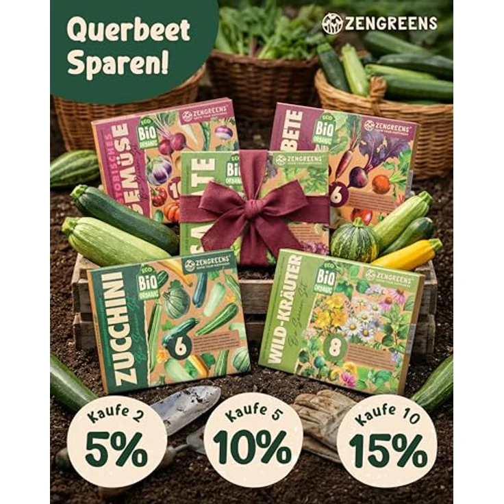 ZenGreens® - Bio Zucchinisamen im 6er Set - 6 Zucchini Samen für den einfachen Anbau im Garten, Balkon oder Hochbeet - Pflanzensamen - Saatgut – Bild 10