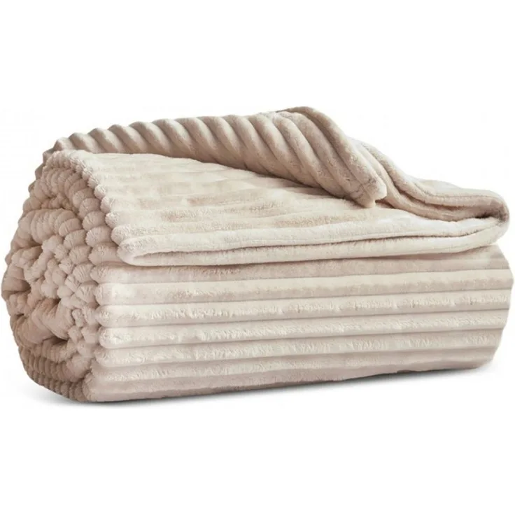 Karaca Tagesdecke Karaca Ruby Stripe Wellsoft Einzel Decke Tagesdecke Ecru