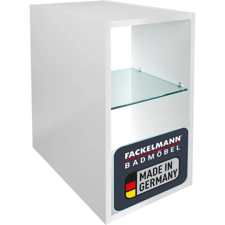 FACKELMANN OXFORD Badregal 30 cm breit, Weiß, 2 Fächer