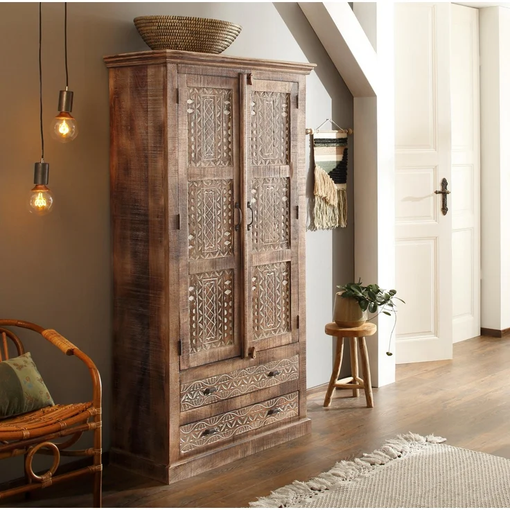 Home affaire Kleiderschrank Maneesh aus massivem Mangoholz und vielen Stauraummöglichkeiten, Höhe 190 cm – Bild 5