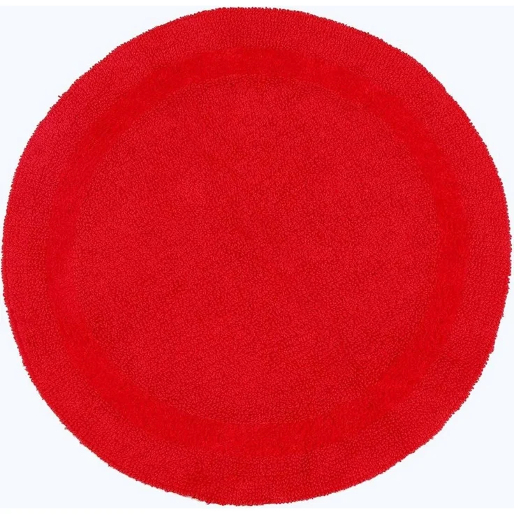 Homescapes Badematte Runde Battematte rot 80 cm aus 100% Baumwolle, Höhe 20 mm, Φ 80 cm – Bild 1