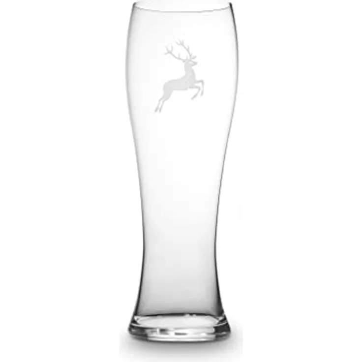Gmundner Keramik Weizenbierglas 0,5l von Spiegelau, Kristallglas mit Hirsch-Motiv