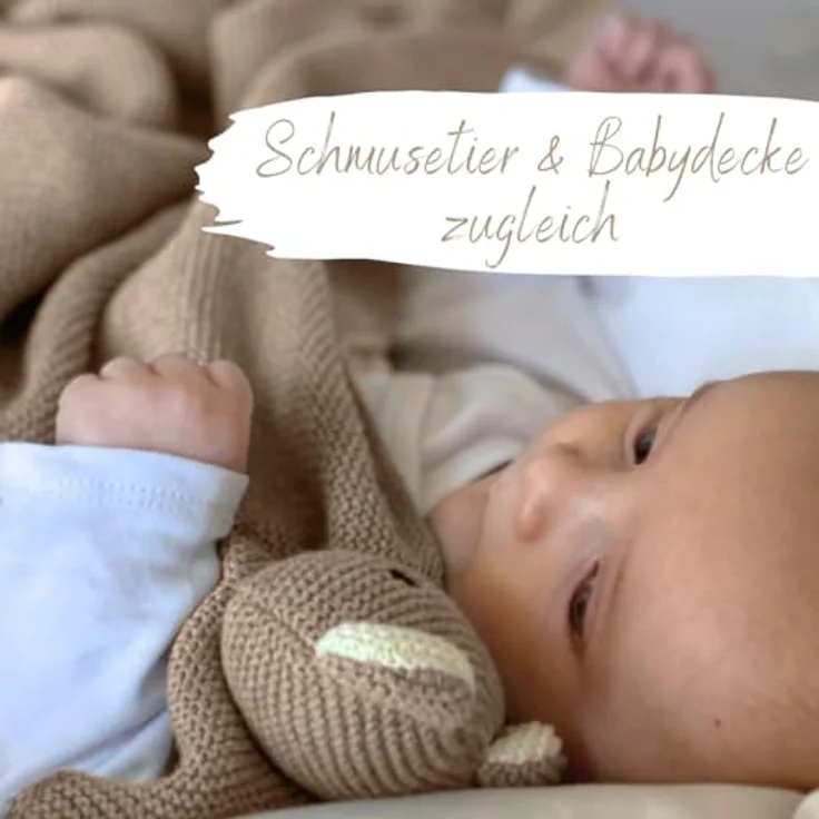Babydecke DIKOS® Babydecke SCHMUSE-Bär Baby Geschenk Mädchen Junge Geschenkset, DIKOS, Geschenk zur Geburt, PREMIUM Qualität, 100 % BIO Baumwolle, nachhaltig – Bild 6
