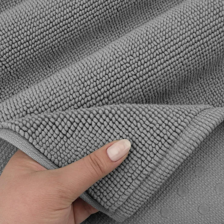HAMMETEX Badematte rutschfeste Badvorleger, Höhe 7,5 mm, rutschhemmend beschichtet, strapazierfähig, Baumwolle, rechteckig, einfarbig, 100% Baumwolle, in 2 Größen erhältlich – Bild 3