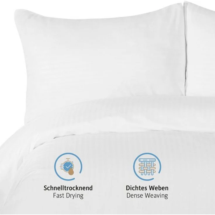 Komfortec Bettwäsche Deluxe, 2&3 Teilig, 140x200 cm, 155x220 cm, 200x200 cm oder 220x240 cm, 100 % Mikrofaser (120 g/m), 2 teilig, Bettwäsche-Sets mit Reißverschluss, Weich und Bügelfrei – Bild 4