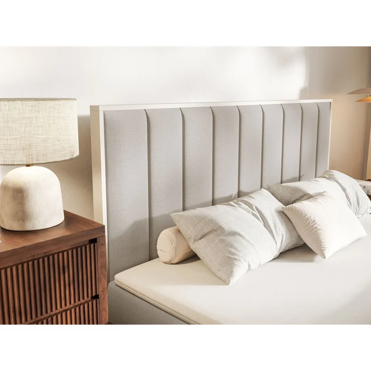 Selsey 'Togents' Boxspringbett 180x200 mit Stauraum und Topper, hydrophobe Chenille, graubeige – Bild 7