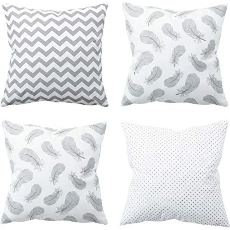 Amilian Dekokissen 4er Set - Dekokissen mit Füllung - 40x40 cm - Deko Kissen – Bild 2