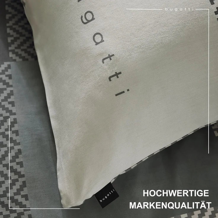 IBENA Bettwäsche BUGATTI Flanell BL 155x220 cm grau Bettbezug Bettzeug – Bild 5