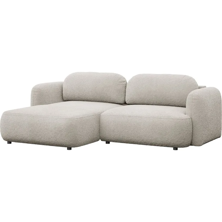 Selsey Tvoya Ecksofa mit Schlaffunktion, Ottomane links, Bouclé Hellbeige