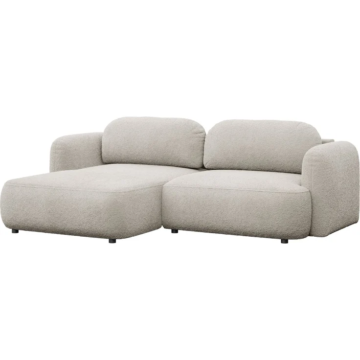 Selsey Tvoya Ecksofa mit Schlaffunktion, Ottomane links, Bouclé Hellbeige – Bild 1