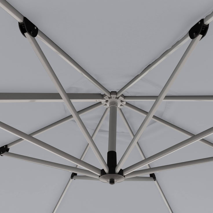 Doppler Sonnenschirm / Ampelschirm "Active Pendelschirm 370", hellgrau, Ø 370 cm – Bild 8