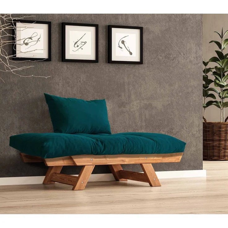 Skye Decor 'CPT8158-140' Garten-Sessel, Teak / Petrolgrün, 108-140 x 75 cm – Bild 3
