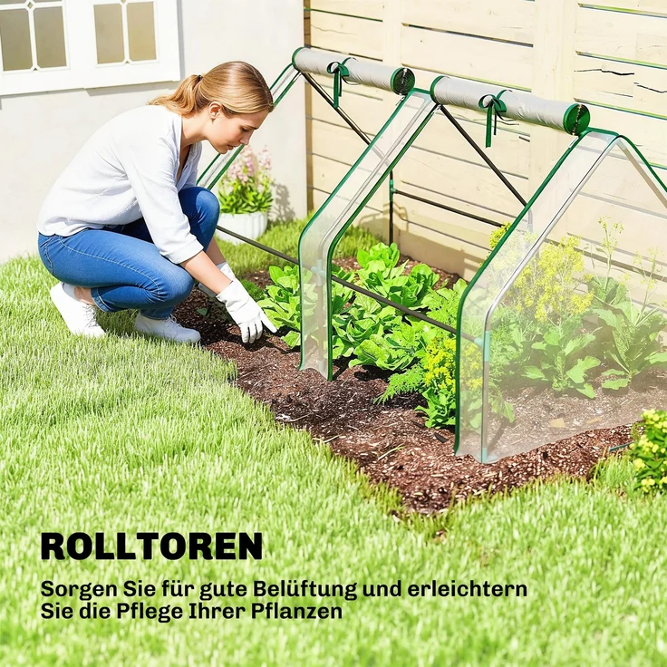 Outsunny Gewächshaus, Stahl, PVC, Transparent, 180L x 90B x 90H cm – Bild 7