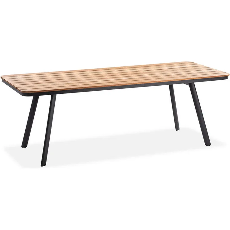 XXXL Gartentisch Teakholz, rechteckig, anthrazit, 95x76x220 cm, massiv, rostfrei, wetterbeständig, gastro- und objekttauglich