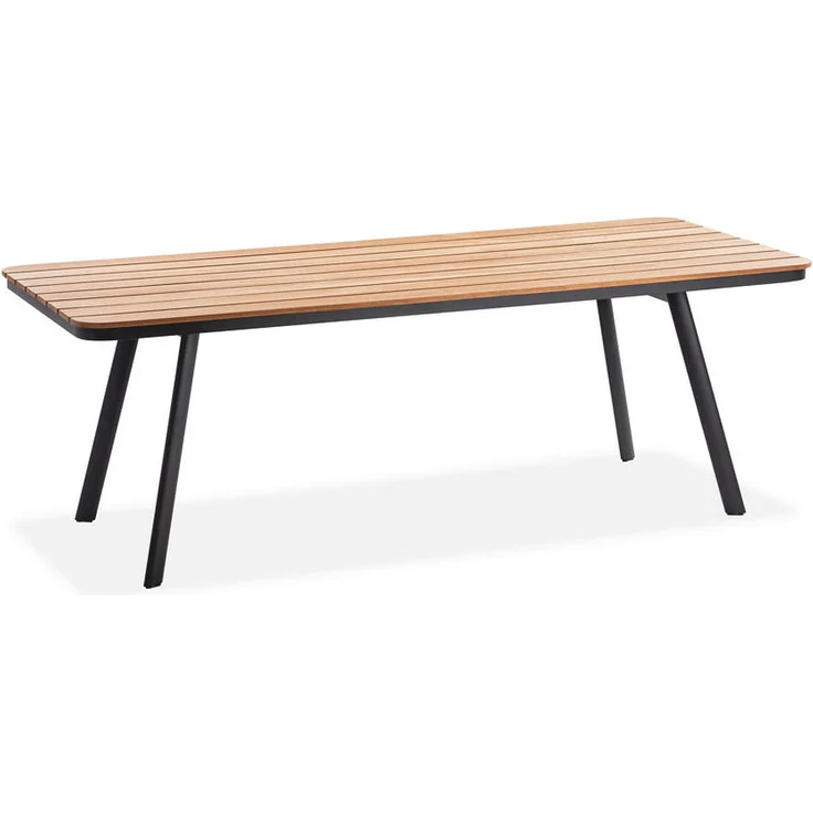 XXXL Gartentisch Teakholz, rechteckig, anthrazit, 95x76x220 cm, massiv, rostfrei, wetterbeständig, gastro- und objekttauglich