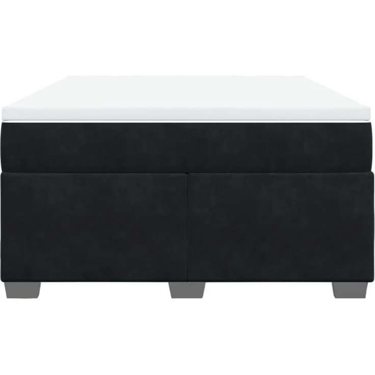 vidaXL Boxspringbett mit Matratze Schwarz 140x200 cm Samt 3285289 – Bild 4