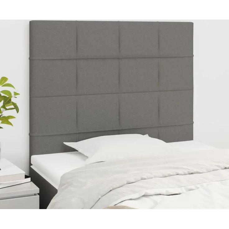 vidaXL Kopfteile 2 Stk. Dunkelgrau 80x5x78/88 cm Stoff 3116307 – Bild 1