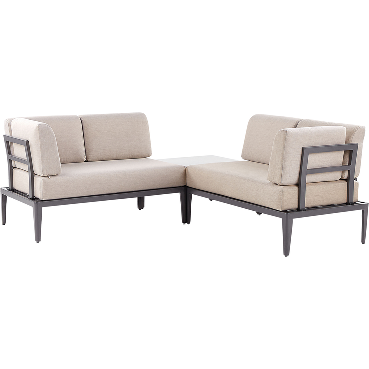 Ecksofa Lounge Set RIMA III Metall Beige – Bild 7