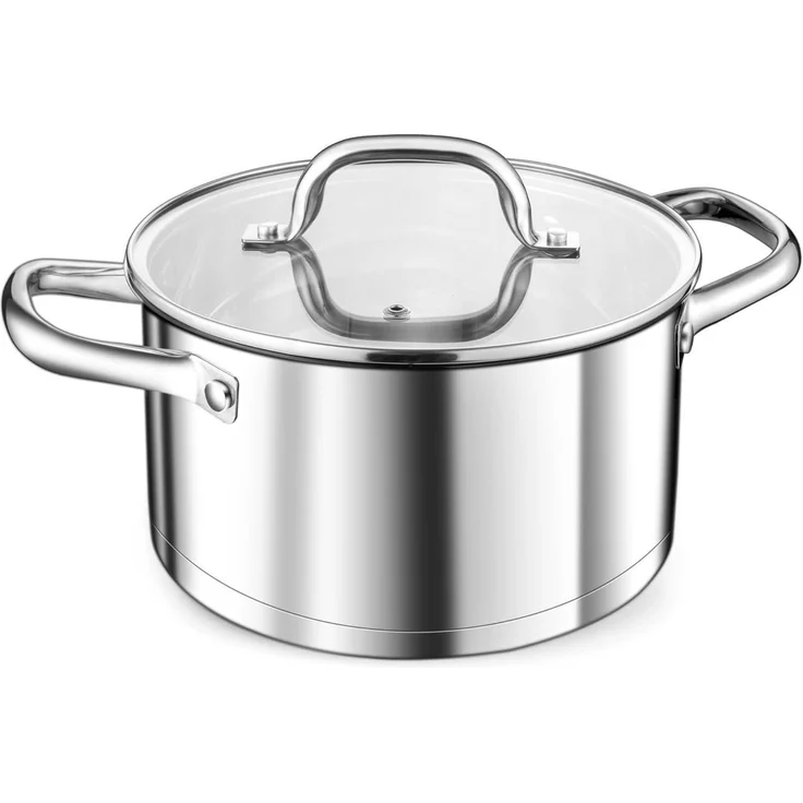 TEAMFAR Kochtopf 20cm Edelstahl Nudeltopf Induktion 3-Lagen Boden 3,8L – Bild 1