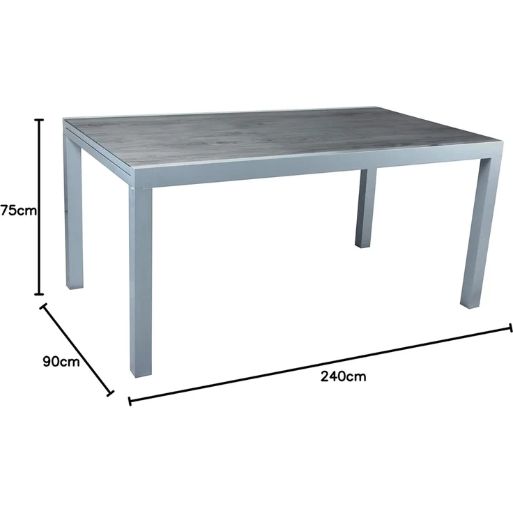 greemotion Ausziehtisch Monza, Glastischplatte, Keramiklook, 160/240 x 75 x 90 cm, Silber / Grau – Bild 11