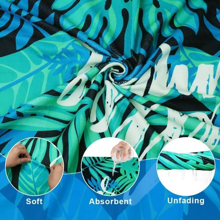 Microfiber Oversized Beach Towel 160x80cm Lightweight Sand Free for Travel Swim – Bild 3