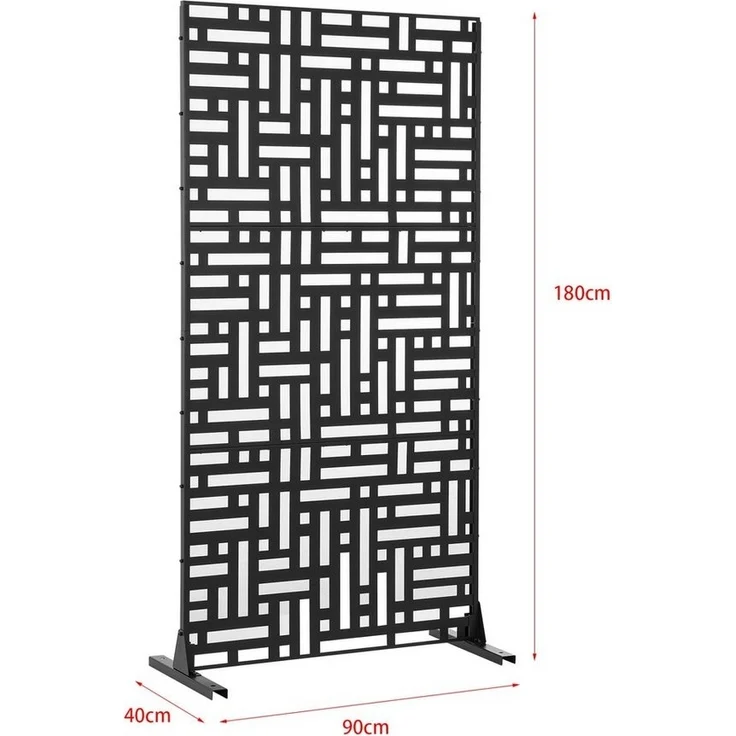 Trennwand Bernalda 180x90 cm Stahl Schwarz [casa. pro] – Bild 2