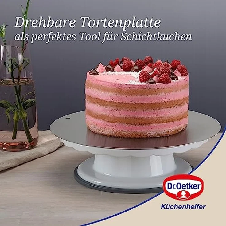 Dr. Oetker - Drehbare Torten- Kuchen- Platte Ø 27,5cm Weiß 1670 Drehteller Deko – Bild 4
