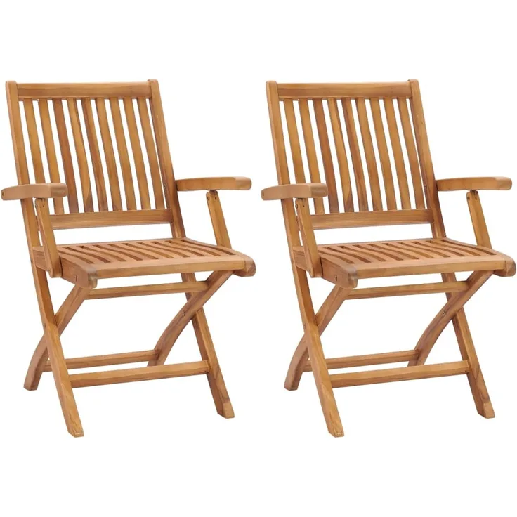 vidaXL Klappbare Gartenstühle 2 Stk. Massivholz Teak 315104