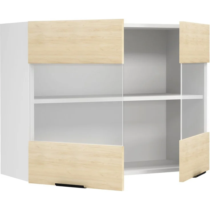 VCM Küchenmöbel Hängeschrank Fasola 919331 Weiß / Honig-Eiche H. 60 x B. 80 x T. 31 cm – Bild 3