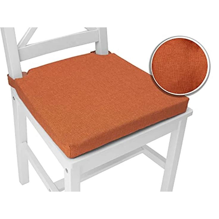 sunnypillow Stuhlkissen 4er Set Kissen Maße: 42 (vorne), 35 (hinten) x 40 x 5 cm – Bild 4