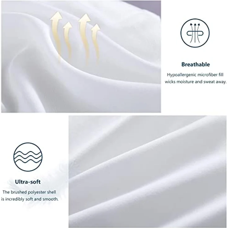 WAVVE Bettdecke 200x200 cm Ganzjahresdecke 4 Jahreszeiten, Steppdecke 300gsm Mikrofaser 200x200 cm, Super Weiche Zudecke Schlafdecke Atmungsaktive 200x200 Weiß – Bild 6