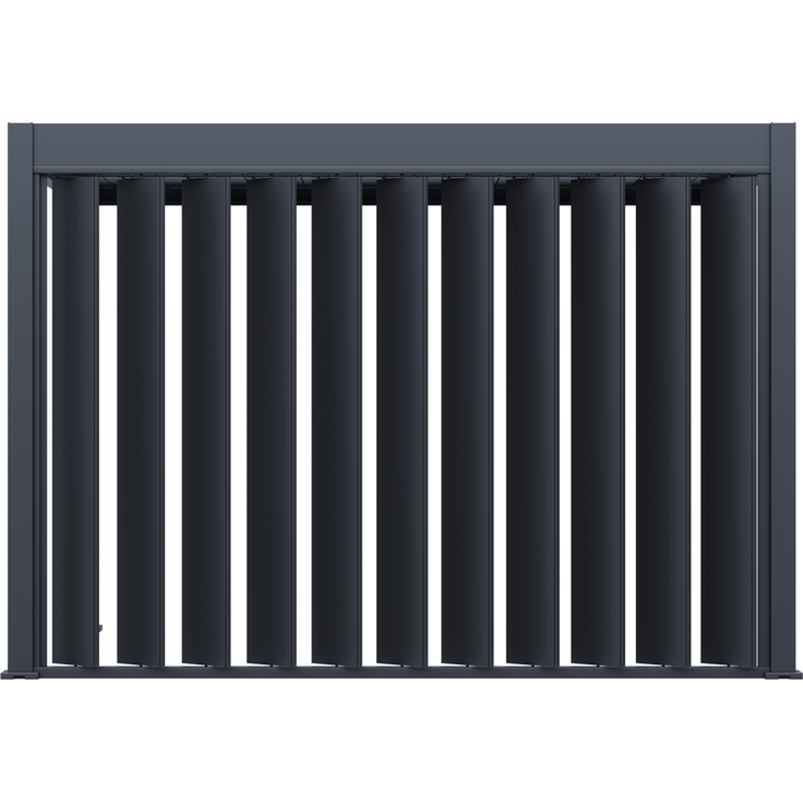 Weide Pergola Sichtschutzwand 3,6m mit kippbaren Lamellen anthrazit – Bild 5