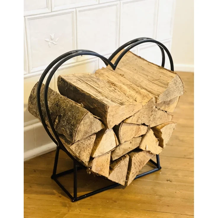Dekoleidenschaft Kaminholzregal "Herz" aus Metall, Brennholzregal, Feuerholzregal, BxTxH:55x18x54 cm, (1-St), schwarz matt oder glänzend, Kaminholzständer, Feuerholzständer – Bild 2