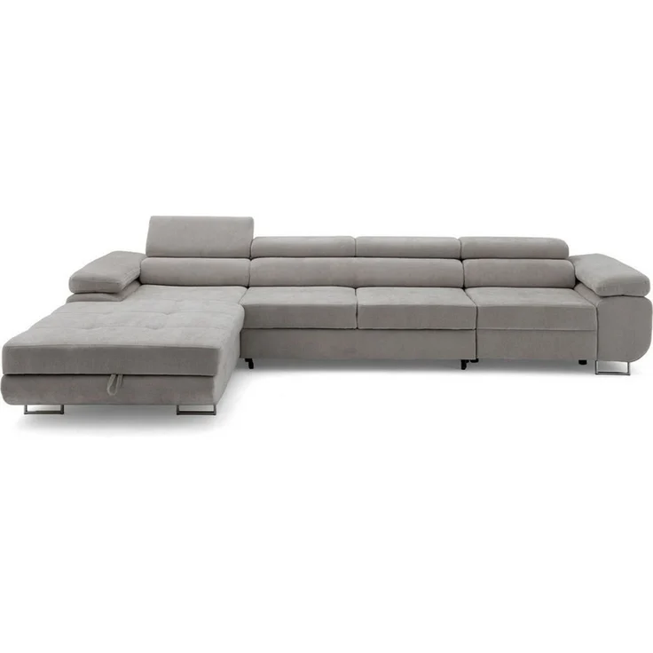 Muffo Ecksofa Alonzo Maxi, inkl. Verstellbare Kopstutzen, L-Form Chrom Metall Füße – Bild 4