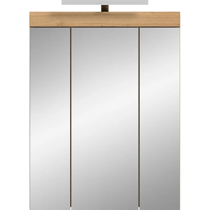 Xonox Scout Spiegelschrank inkl. Beleuchtung (B/H/T: 60x79x18 cm) in Salbei und Artisan Eiche Nachbildung – Bild 2