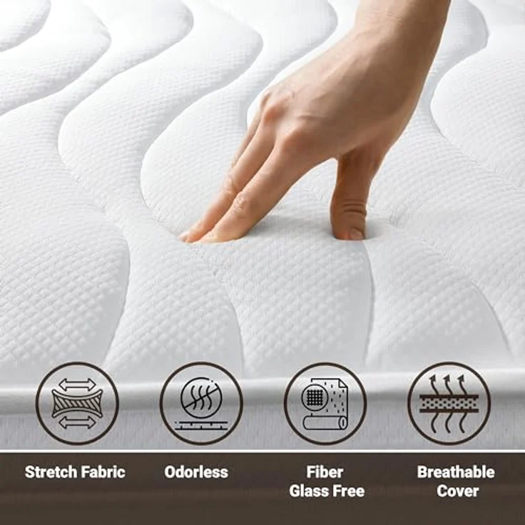 The White Stone Taschenfederkernmatratze 90x190 cm, Weiß, antibakteriell, atmungsaktiv, orthopädisch, Made in Italy – Bild 6