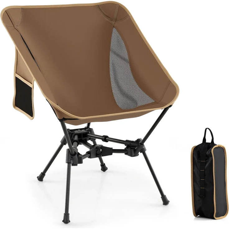 Campingstuhl faltbar ultraleichter Klappstuhl mit Seitentasche klappbarer Angelstuhl 150 kg Tragfähigkeit SH390 – Bild 1