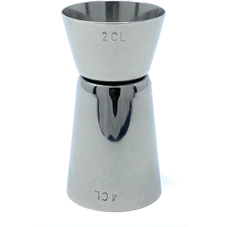Jigger 2cl 4cl Doppelmessbecher 971 Messbecher Cocktail 20 ml 40 ml Edelstahl Barmaß Dosierer Alkohol Zertifikat Bar – Bild 2