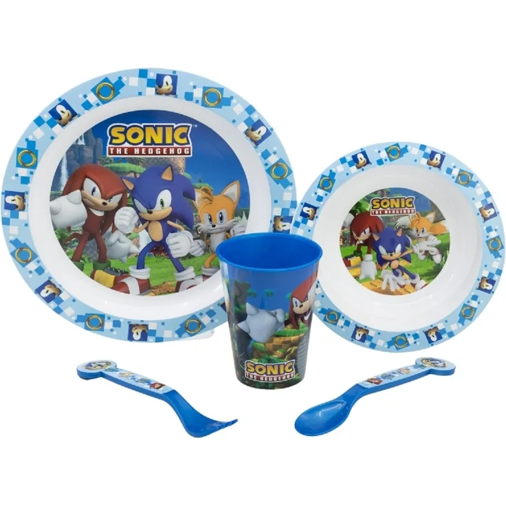 Sonic Teller-Set – Mikrowellengeeignet 5-teiliges Kindergeschirr mit rutschfestem Boden
