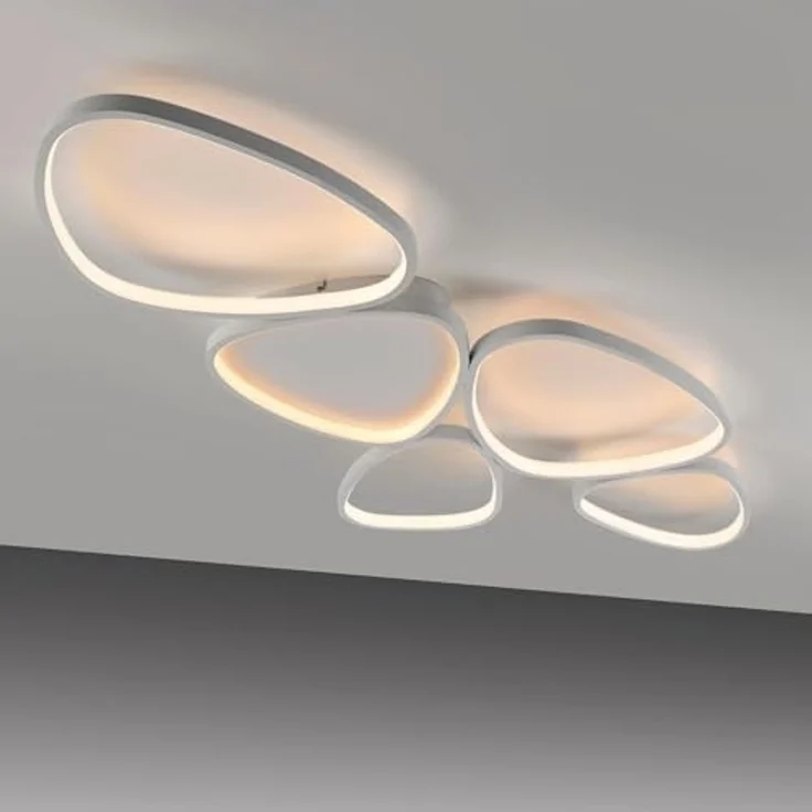 JUST LIGHT Deckenleuchte PEBBLES, Dimmfunktion, LED fest integriert, Warmweiß, LED, dimmbar, Switchmo, Memory, nach Trennung vom Netz – Bild 4