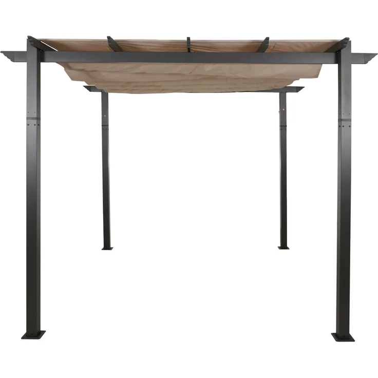 Mendler 'HWC-N93' Pergola, stabiles 8cm-Gestell mit Schiebedach UV50+ 3x3 m, Aluminium, Creme – Bild 7