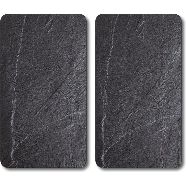 KESPER | Glasschneideplatte/Herdabeckplatte/Buffetplatte, Material: ESG-Sicherheitsglas, Maße: 50 x 28,5 cm, Stärke: 0,4 cm, Fußhöhe: 3 mm, Motivfolie: Schiefer Grau | 37523 13 – Bild 1