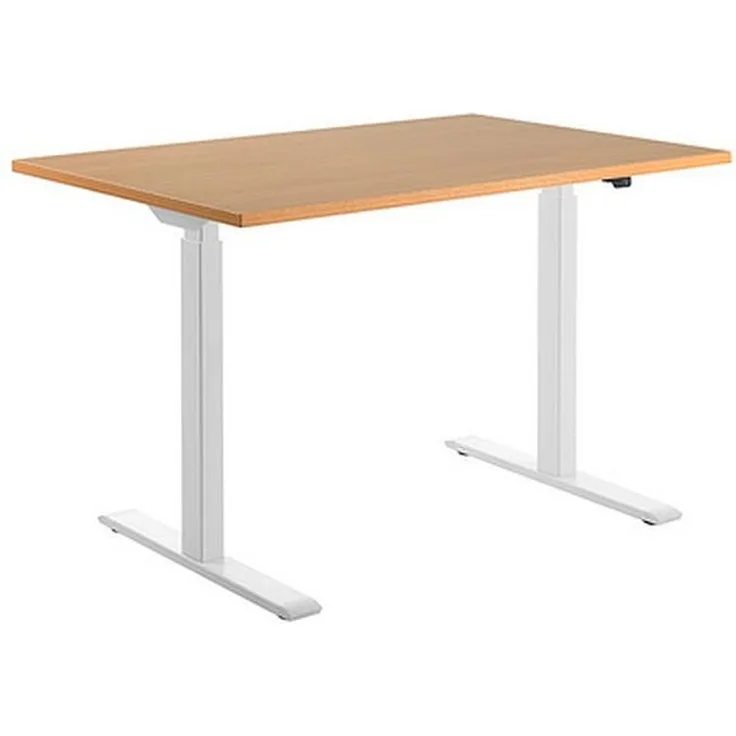 Topstar Sitz-/Steh-Schreibtisch, (B)1.200 mm, weiß elektr. höhenverstellbar Buche