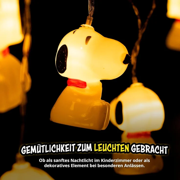 United Labels® LED-Lichterkette Peanuts Snoopy LED Lichterkette 2m 10 LEDs warmweiß batterie innen – Bild 4