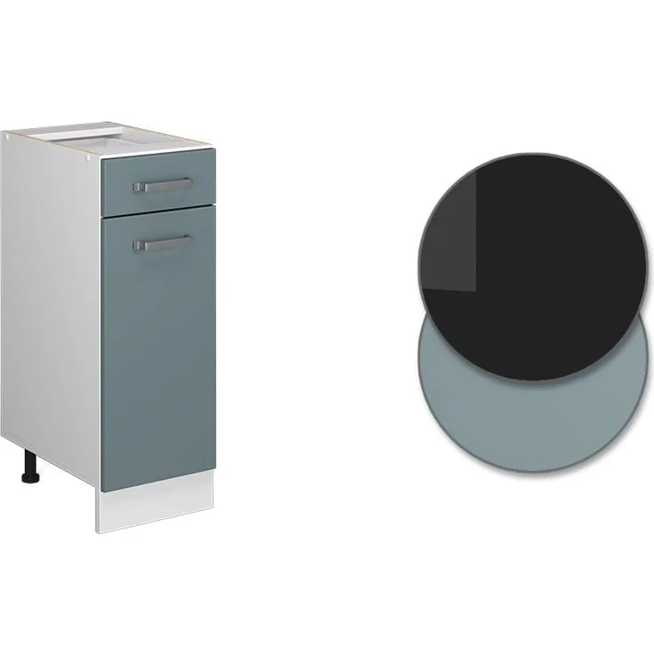 Vicco Küchenunterschrank R-Line, Blau-Grau/Weiß, 30 cm, AP Anthrazit – Bild 5