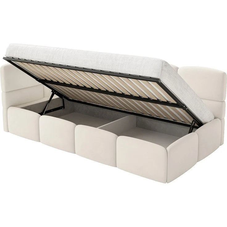Selsey 'Cloudy' Kinderbett 90x200, Rausfallschutz, Kopfteil links, Creme – Bild 4