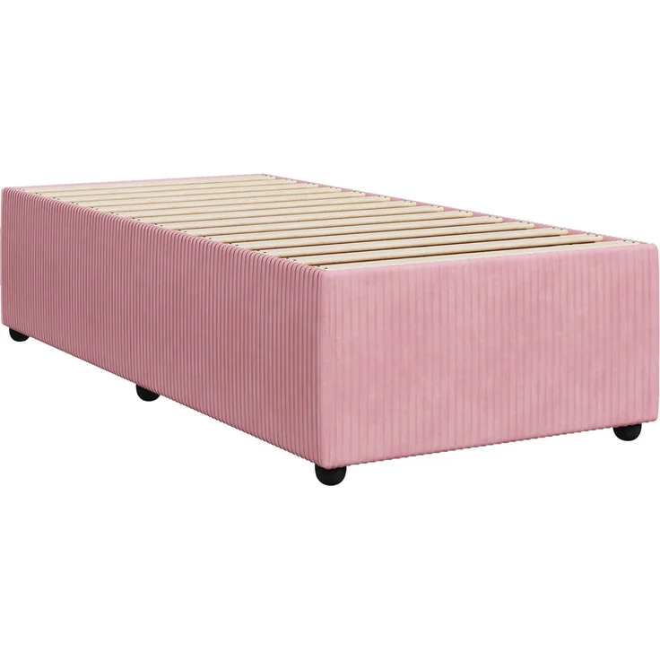 vidaXL Boxspringbett mit Matratze mit Kopfteil Rosa 90 x 200 cm Samt 3451600 – Bild 6
