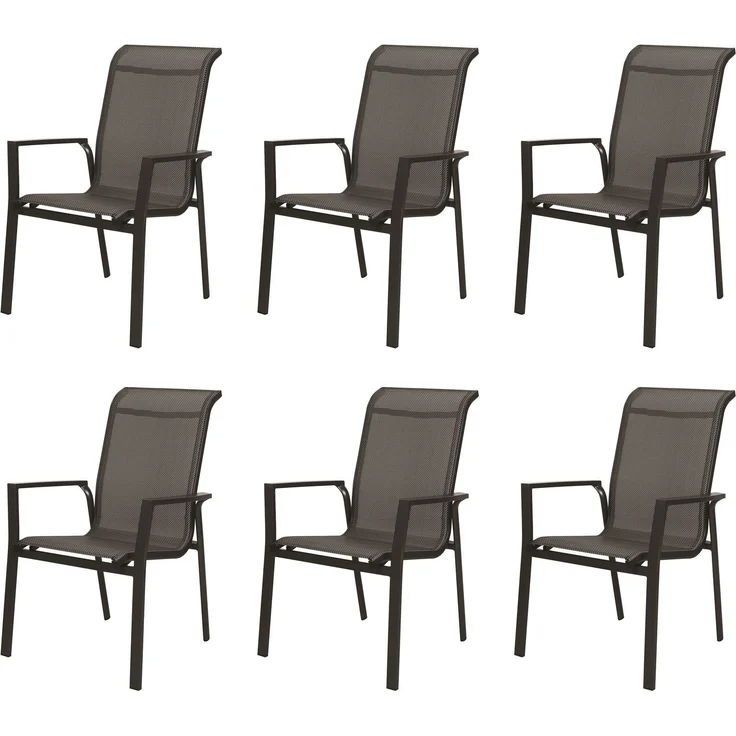Gardissimo WINDSOR 6x Alu-Stapelsessel Gartensessel anthrazit / mixed-silber – Bild 1