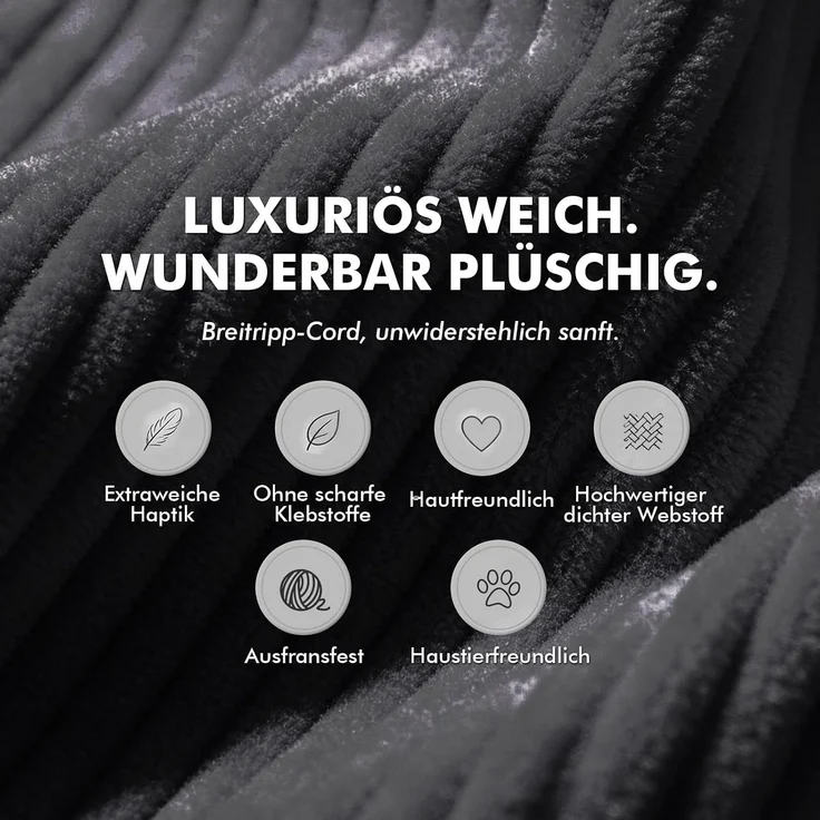COMHOMA Ecksofa mit Schlaffunktion, 228cm Corduroy Modulares Boneless Couch mit Chaiselongue & Rücken-Metallgestell, L-Form Schlafsofa mit offenem Design, Kissen & Seitentaschen,für Wohnzimmer,Schwarz-L – Bild 13