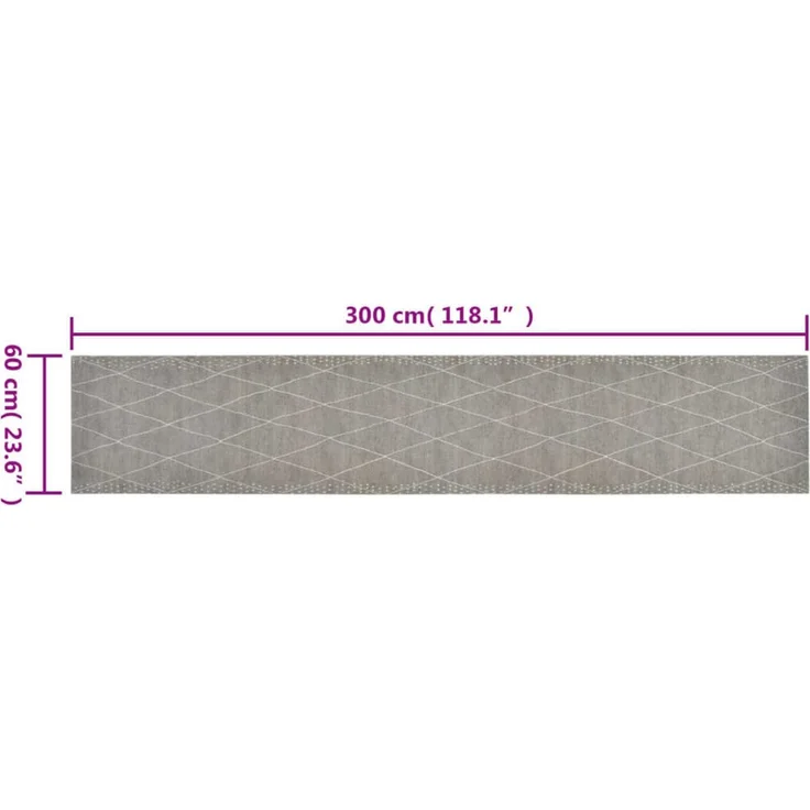 vidaXL Küchenteppich Waschbar Raute 60x300 cm Samt 136566 – Bild 5